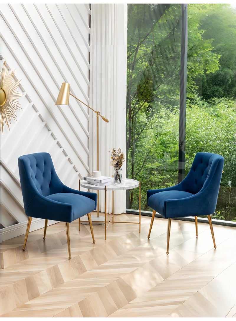 SEYNAR Dining Chair Set of 2,Modern Velvet Dining Chairs with Gold Legs,Elegant Tufted Accent Chairs for Reception, Living Room or Study Room - Image 3